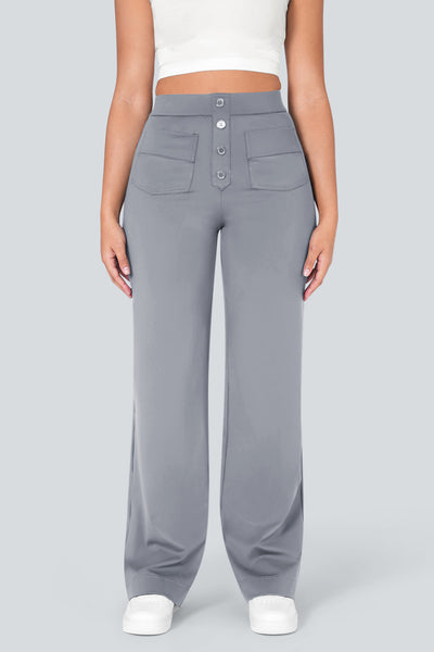 High waisted elastische casual broek
