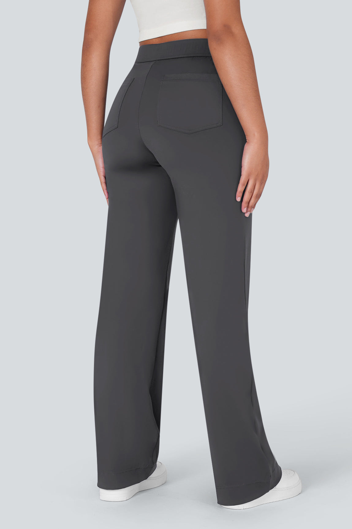 High waisted elastische casual broek