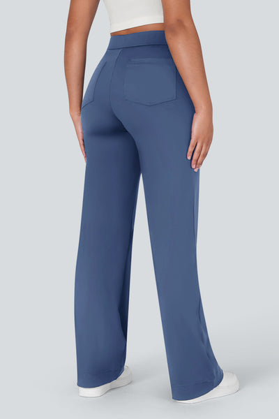 High waisted elastische casual broek