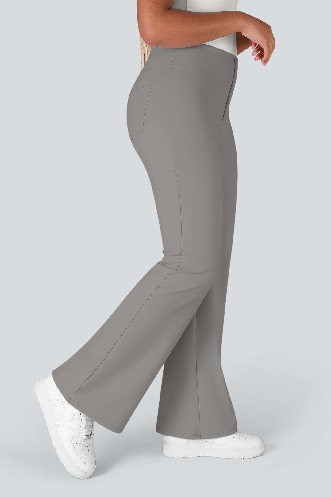 Lulu High Waisted Back Side Pocket Flare Work Pants