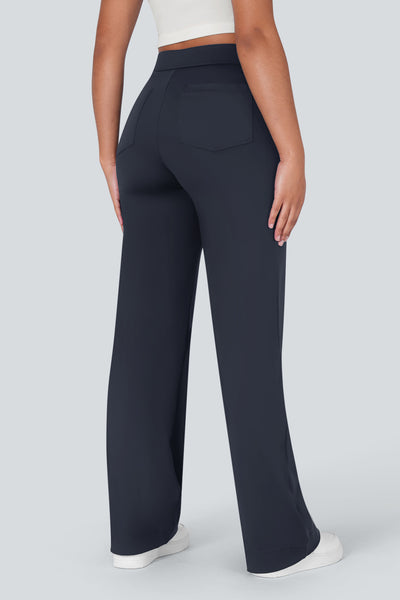High waisted elastische casual broek