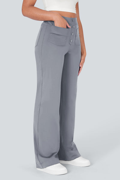 High waisted elastische casual broek