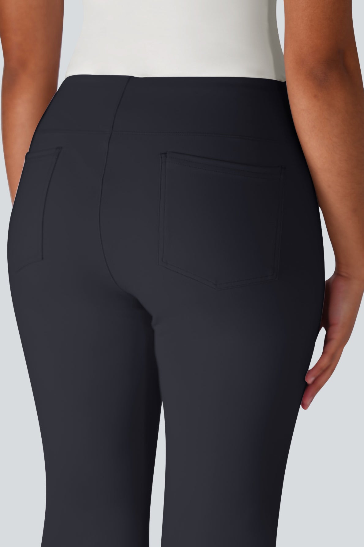 Lulu High Waisted Back Side Pocket Flare Work Pants