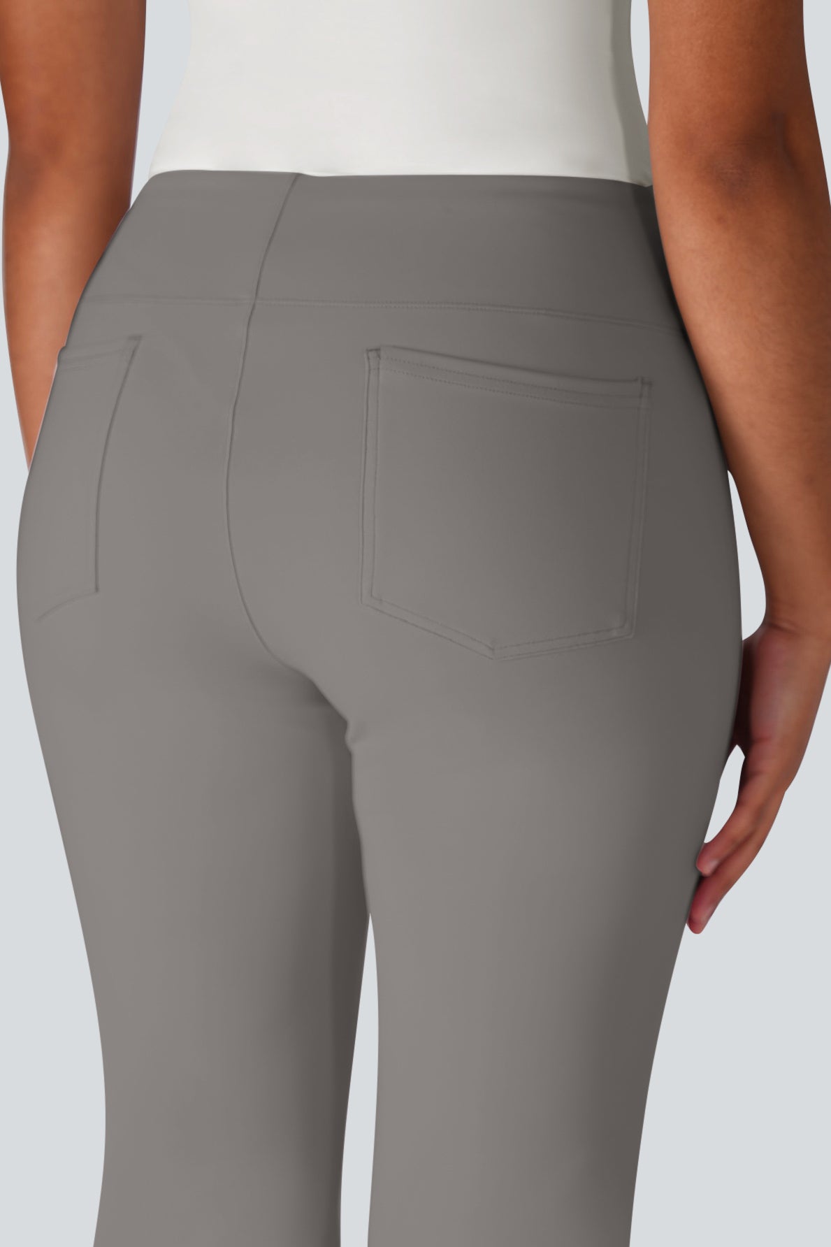 Lulu High Waisted Back Side Pocket Flare Work Pants