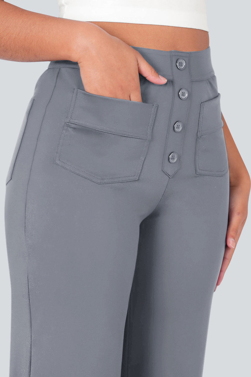 High waisted elastische casual broek