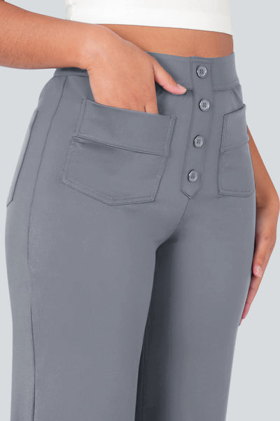 High waisted elastische casual broek