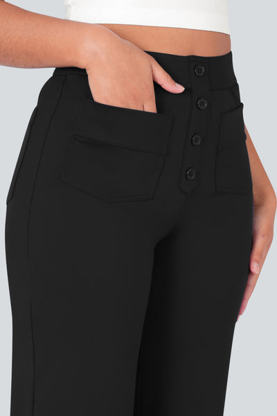 High waisted elastische casual broek
