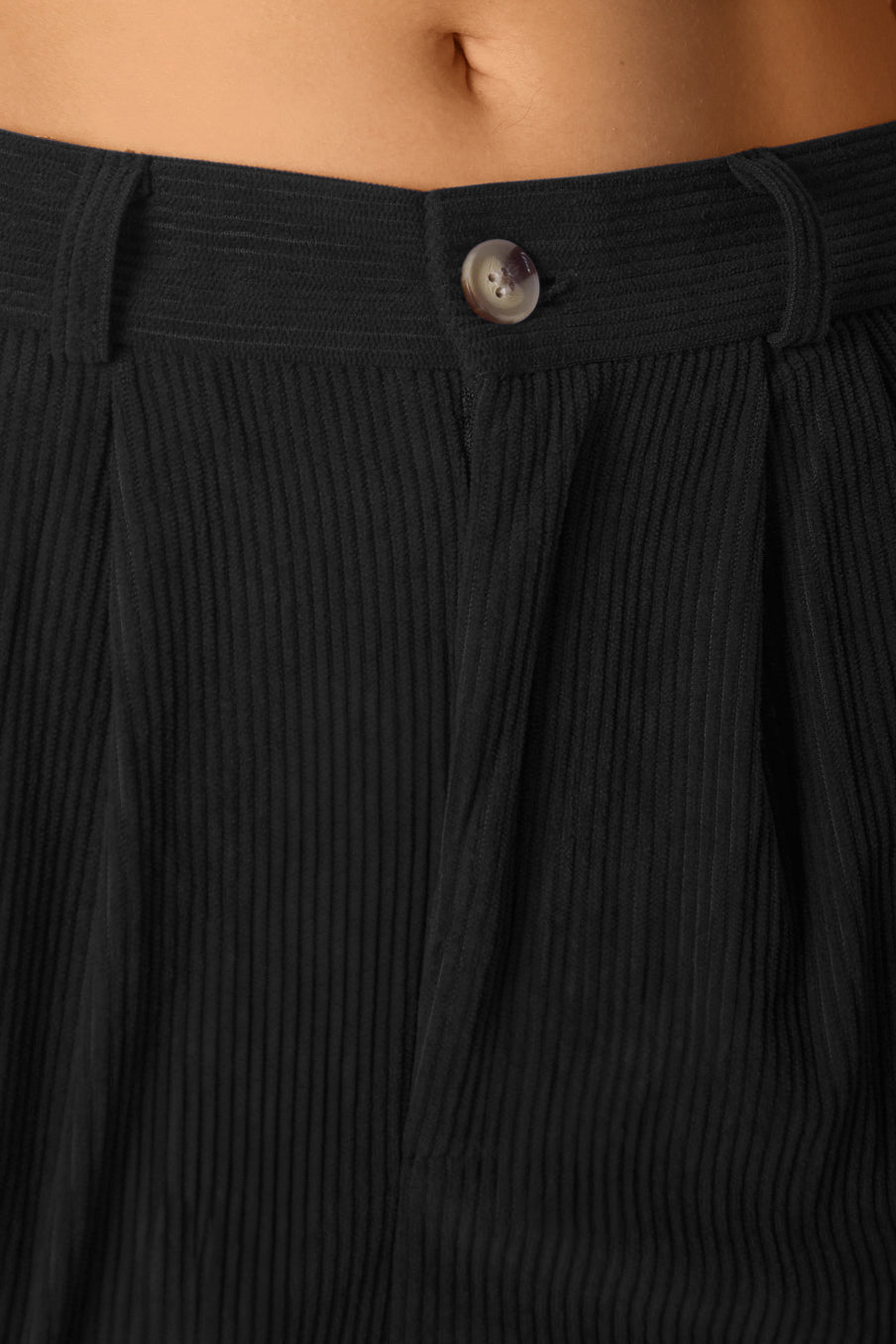 Casual Corduroy Middle Waist Trousers, zipper and side pockets