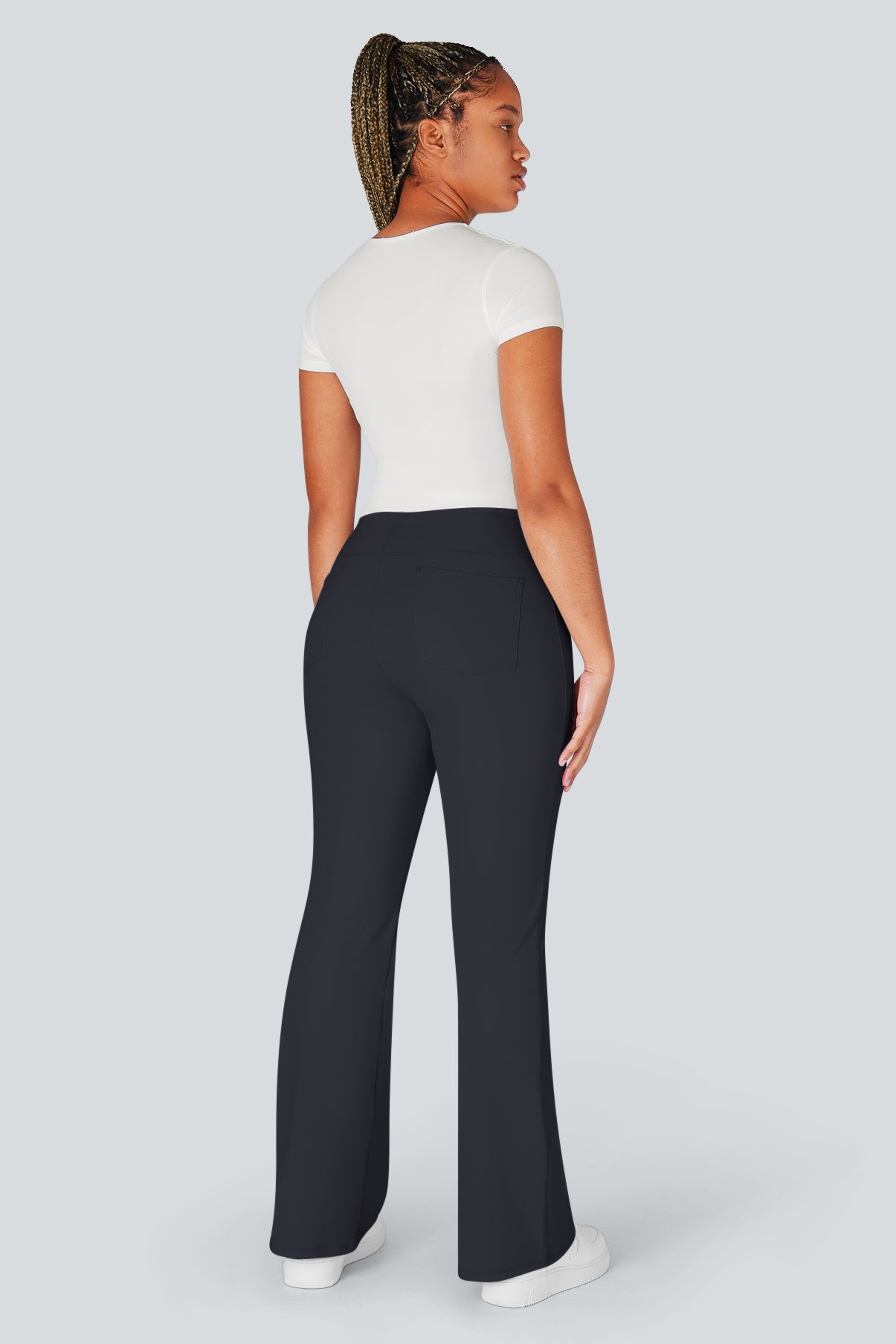 Lulu High Waisted Back Side Pocket Flare Work Pants