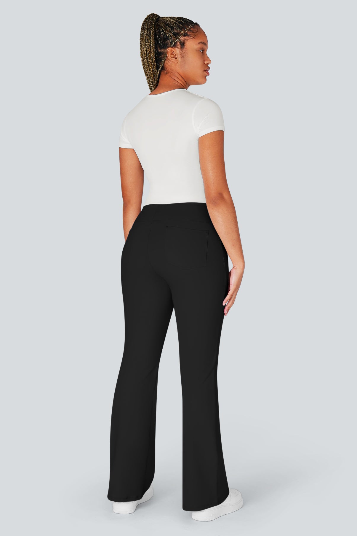 Lulu High Waisted Back Side Pocket Flare Work Pants