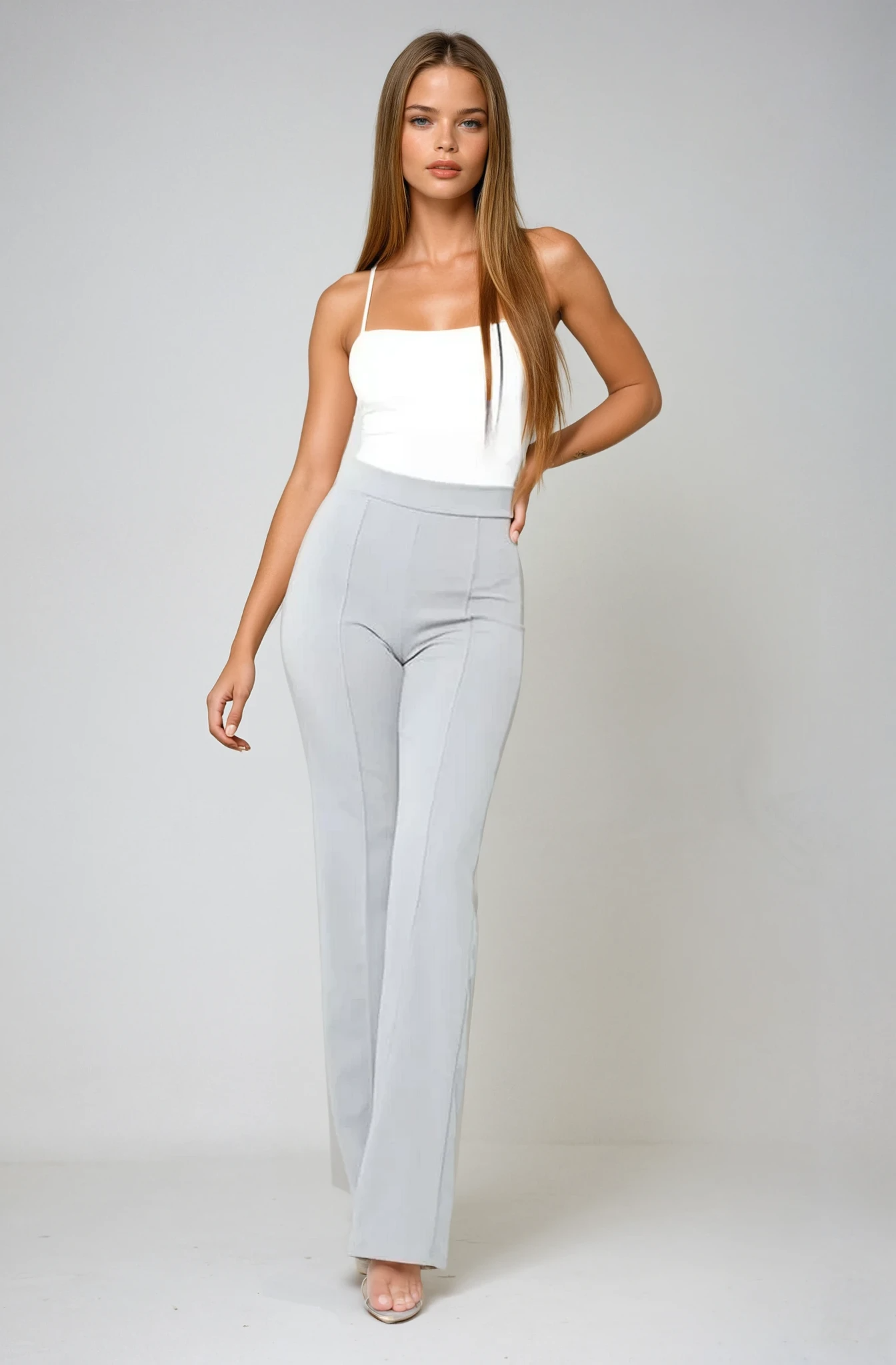 high waisted flard broek