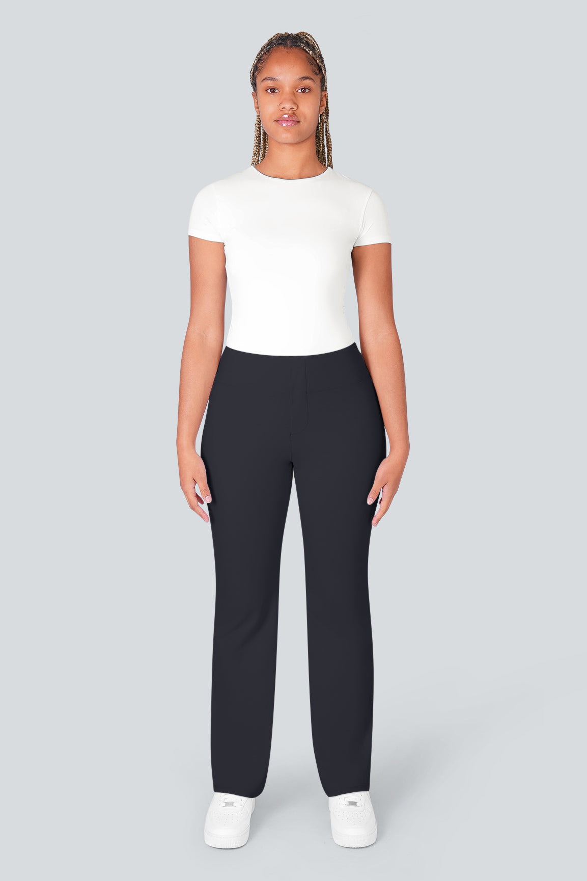Lulu High Waisted Back Side Pocket Flare Work Pants